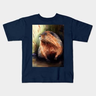 Muskrat - Watercolor Paint Kids T-Shirt